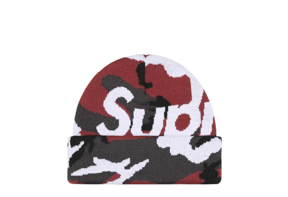 Supreme Camo Big Logo Beanie Red Camo Supreme Camo Big Logo Beanie Red Camo