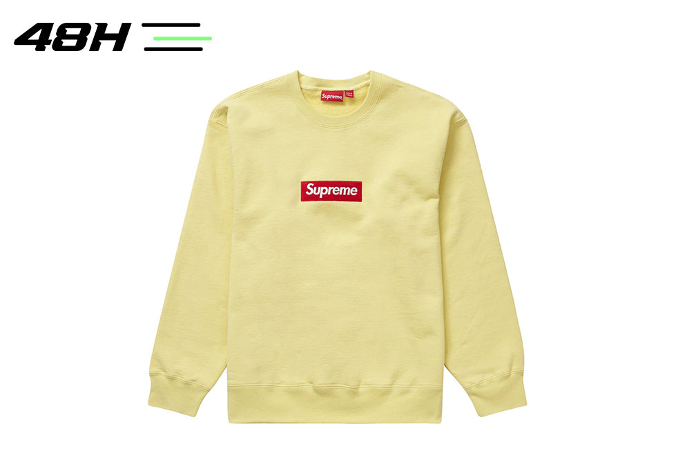 Supreme Box Logo Crewneck (FW22) Pale Yellow - BITE EM