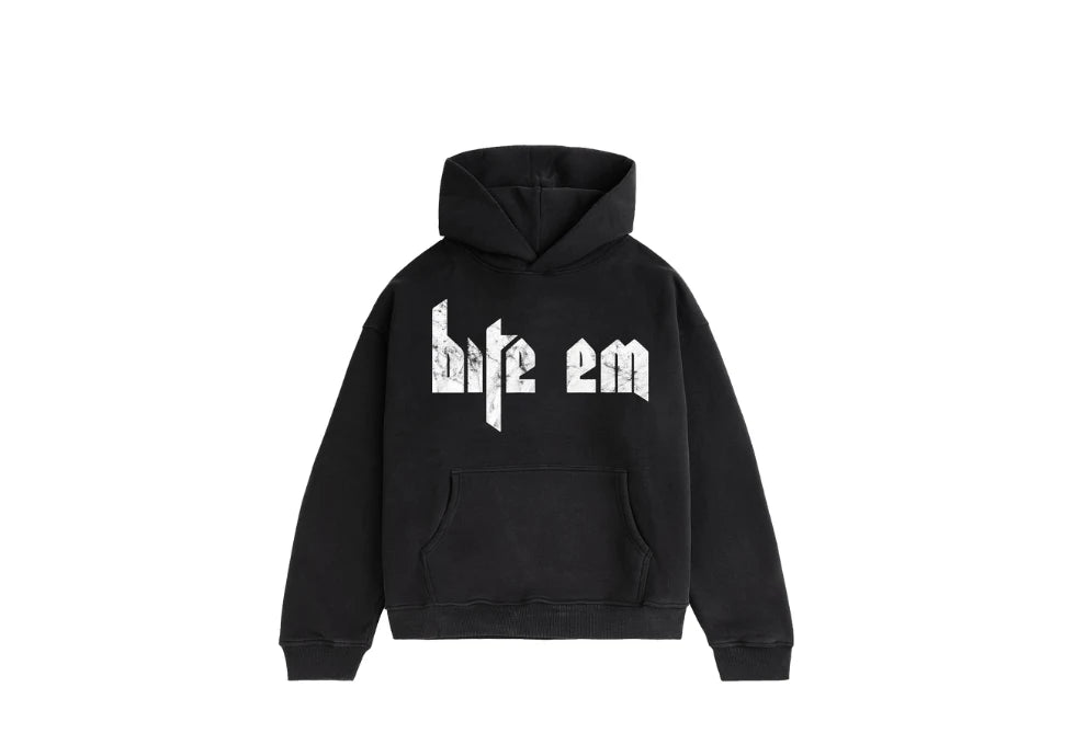 BITE EM Hoodie Washed Black