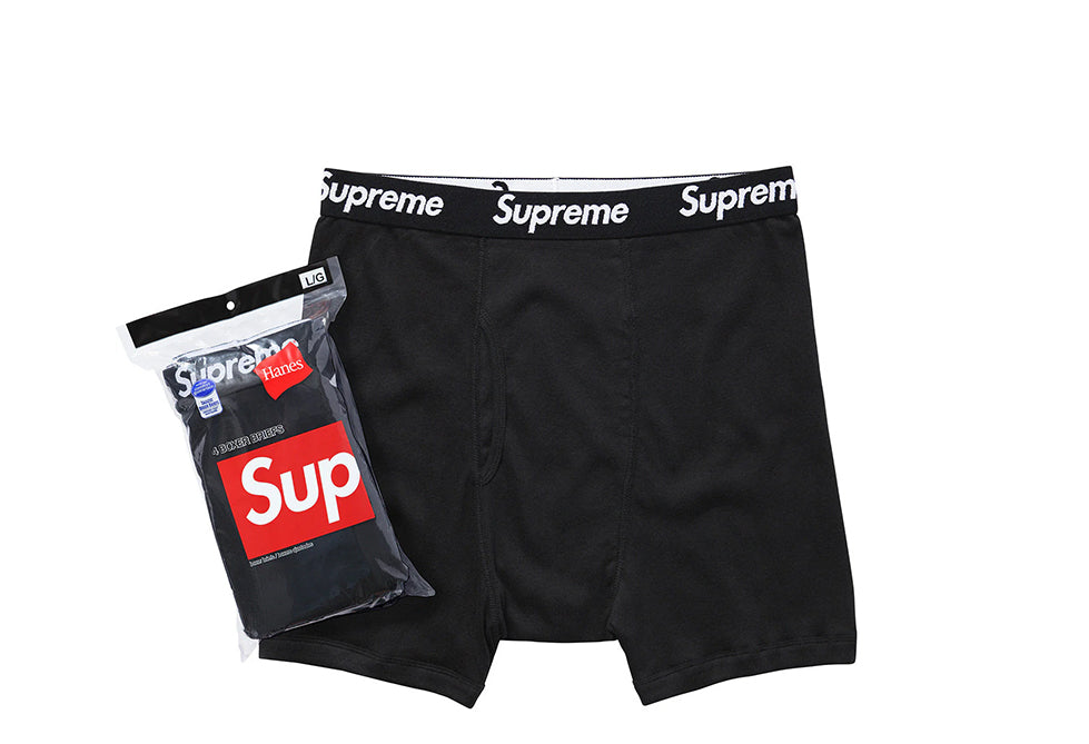 Supreme Hanes Boxer Briefs (4 Pack) Black